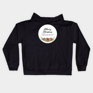 Merry Christmas Round Sticker 28 Kids Hoodie